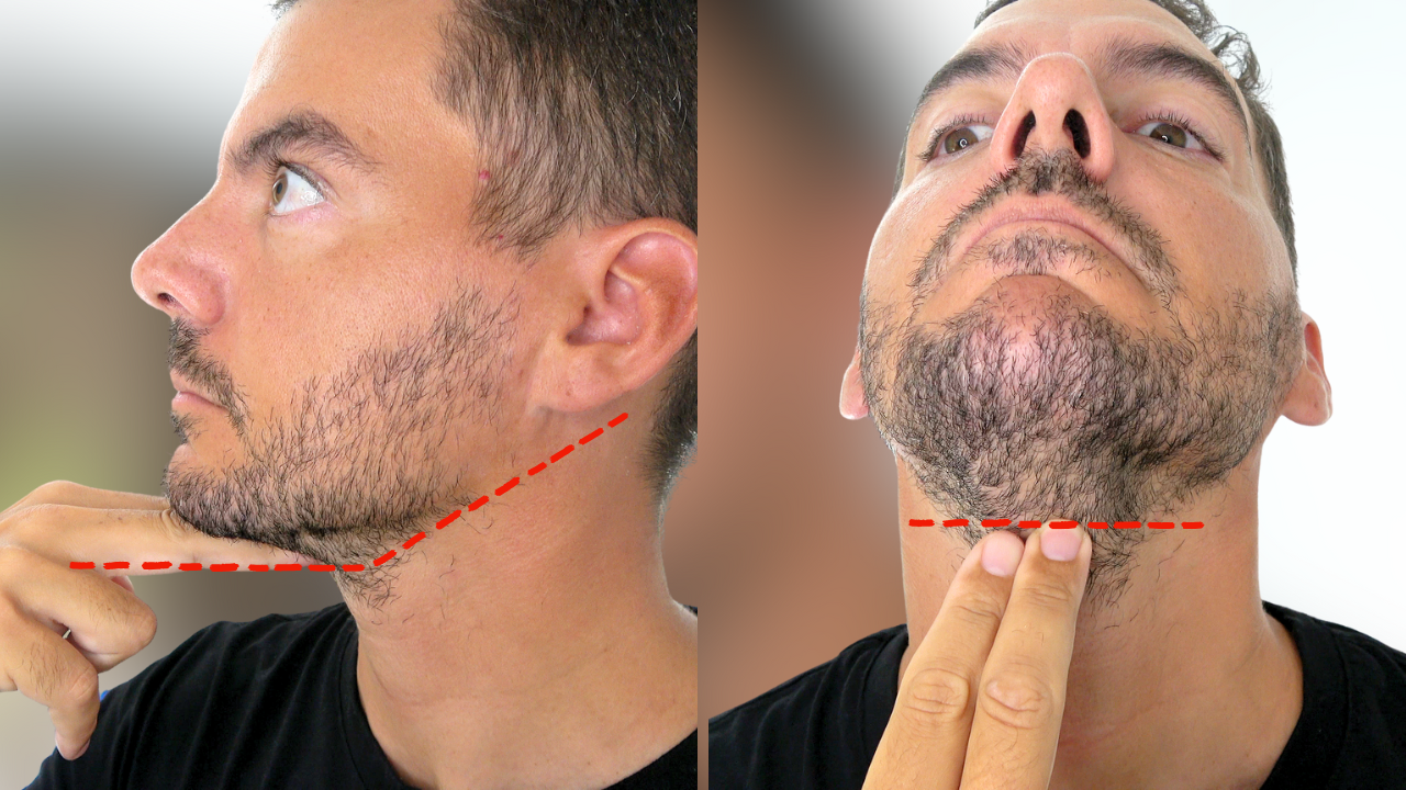 find stubble beard neckline